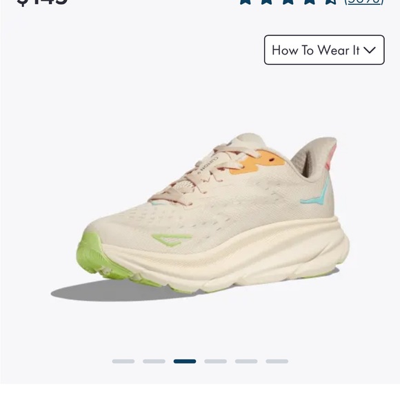 HOKA 👟🩷 Clifton 9 Vanilla Astral running shoe sneakers NWT NIB - Picture 9 of 13
